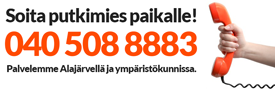 Putkiasennus Kosunen - soita 040 508 8883 ja tilaa putkimies paikalle alueella Alajärvi ja ympäristökunnat.